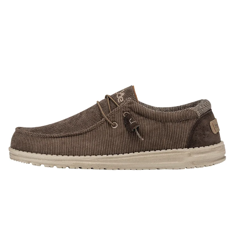 Men's Hey Dude Wally Corduroy Walnut Casual Shoe