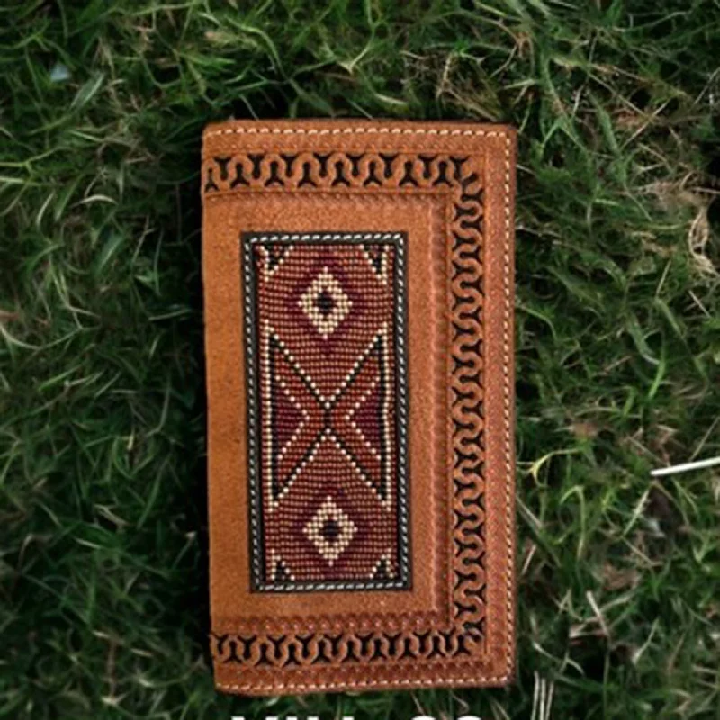 Twisted X Roughout/Beaded Rodeo Wallet/Checkbook